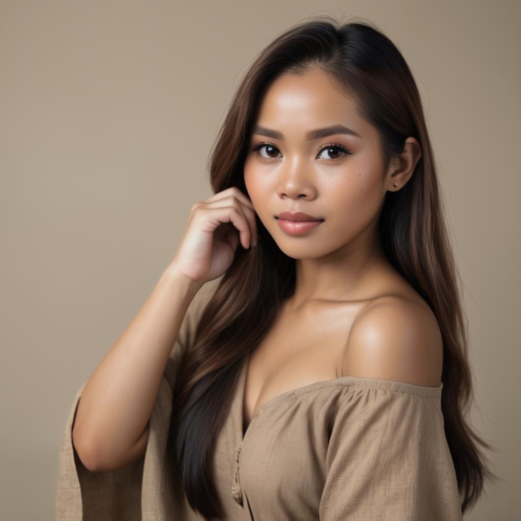 A stunning image of filipina woman in natural tones.