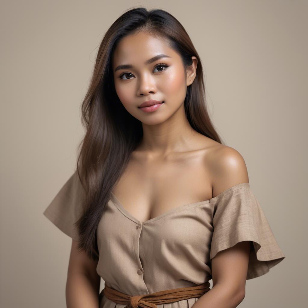 A stunning image of filipina woman in natural tones.