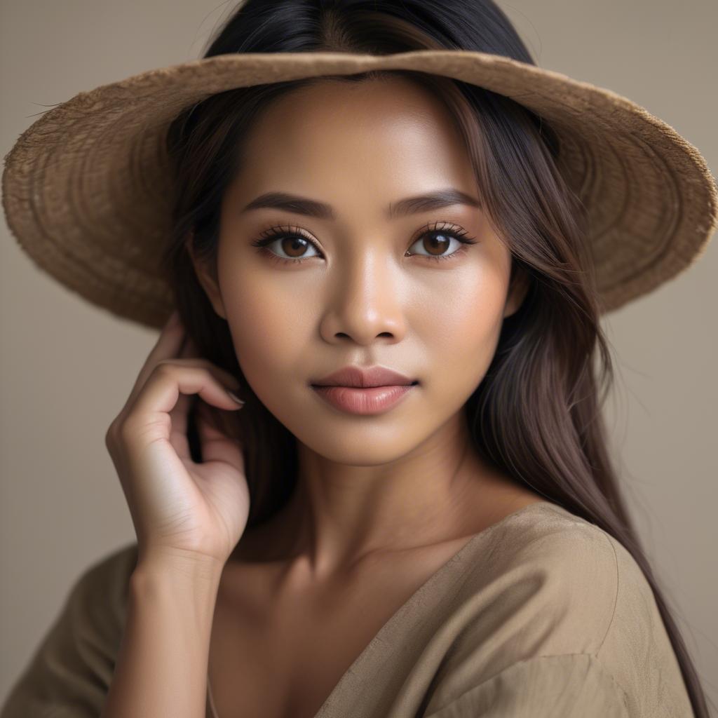 A stunning image of filipina woman in natural tones.