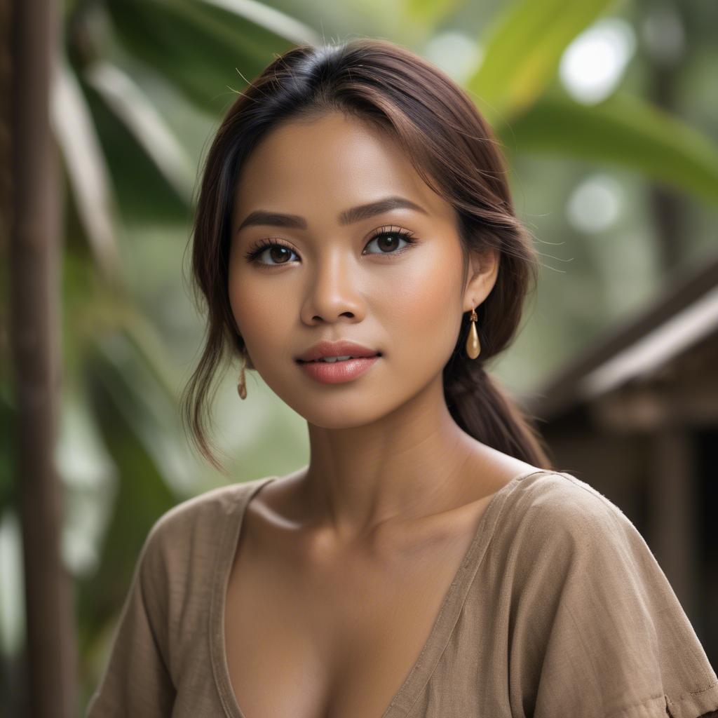 A stunning image of filipina woman in natural tones.