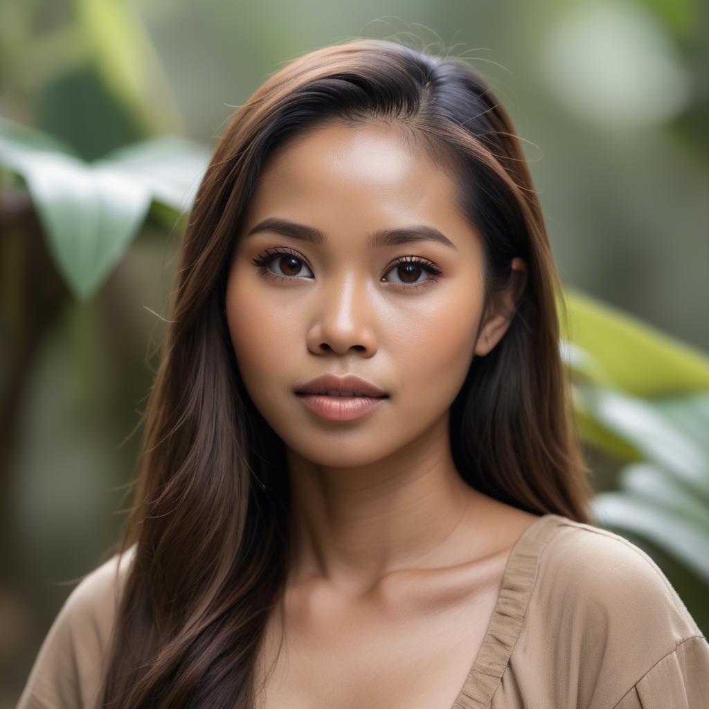 A stunning image of filipina woman in natural tones.