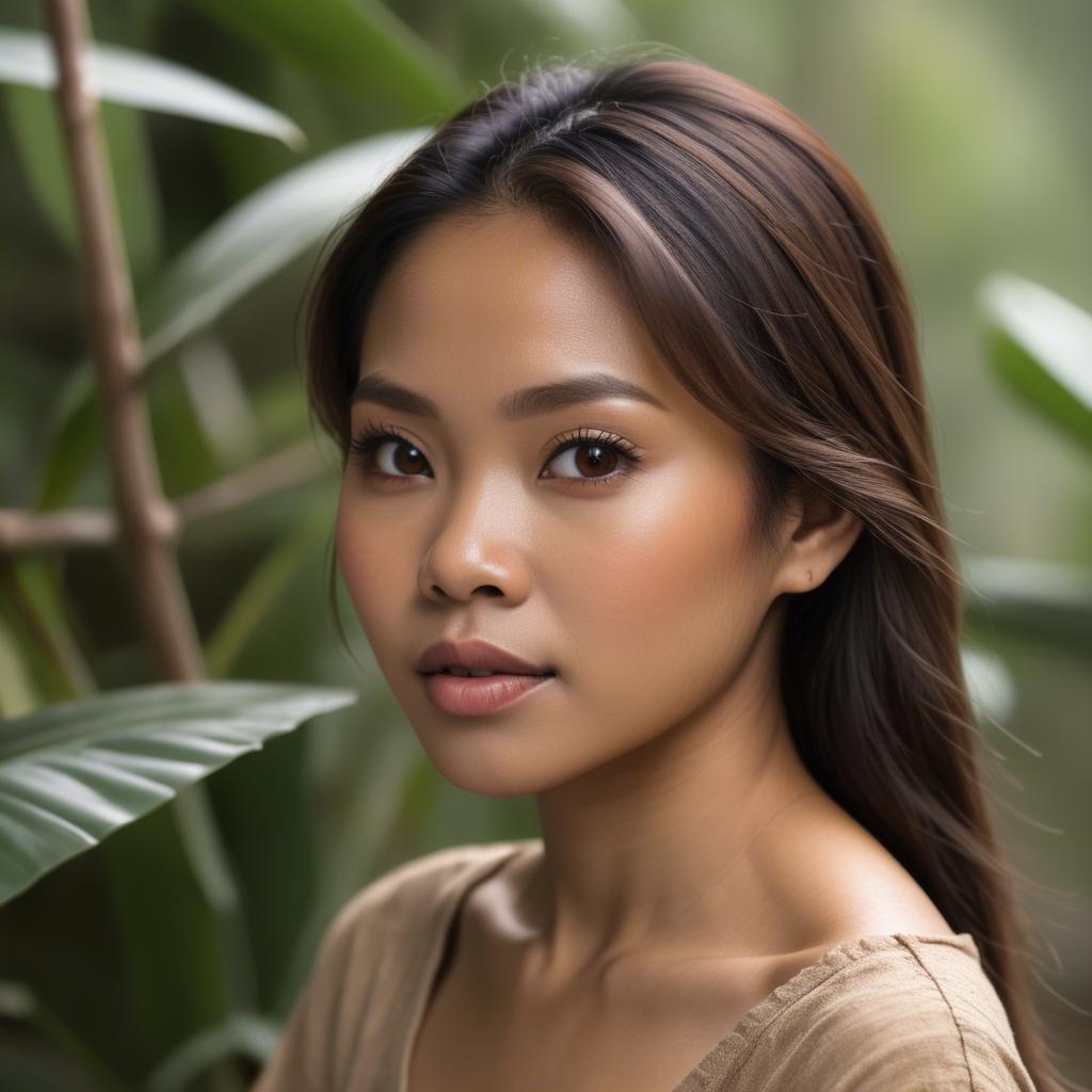 A stunning image of filipina woman in natural tones.