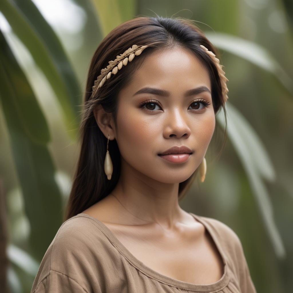 A stunning image of filipina woman in natural tones.