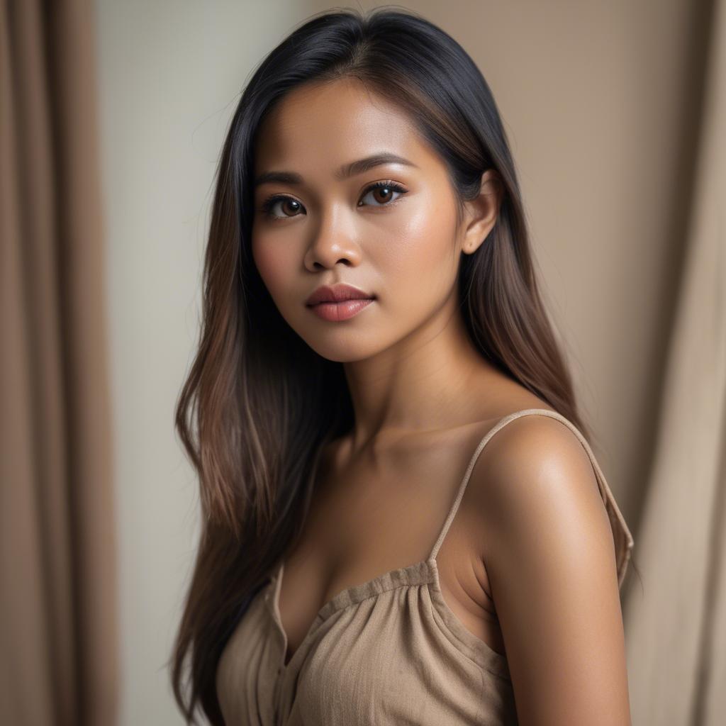 A stunning image of filipina woman in natural tones.