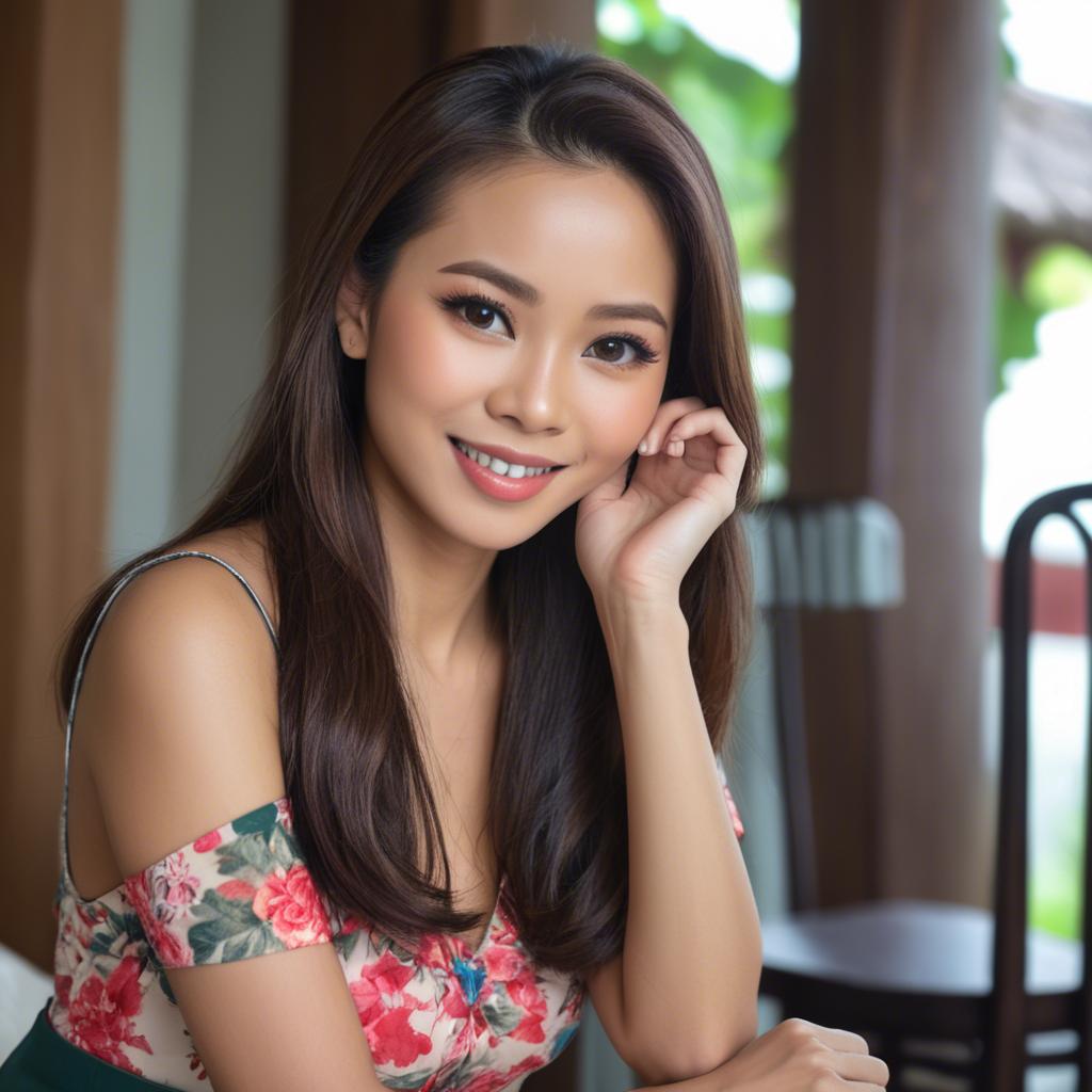 A stunning image of filipina woman with captivating charm.