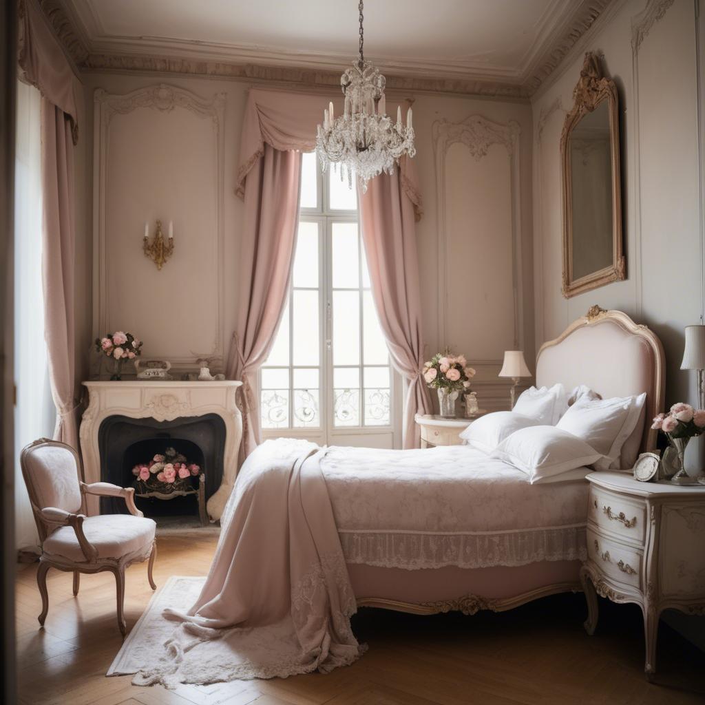 A stunning image of french elegance in warm boudoir settings.