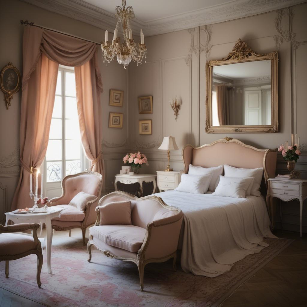 A stunning image of french elegance in warm boudoir settings.