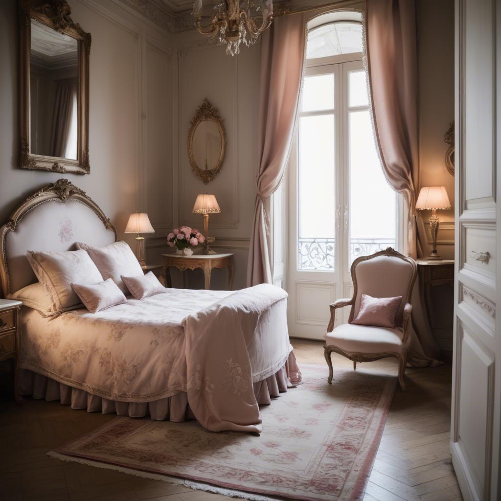 A stunning image of french elegance in warm boudoir settings.