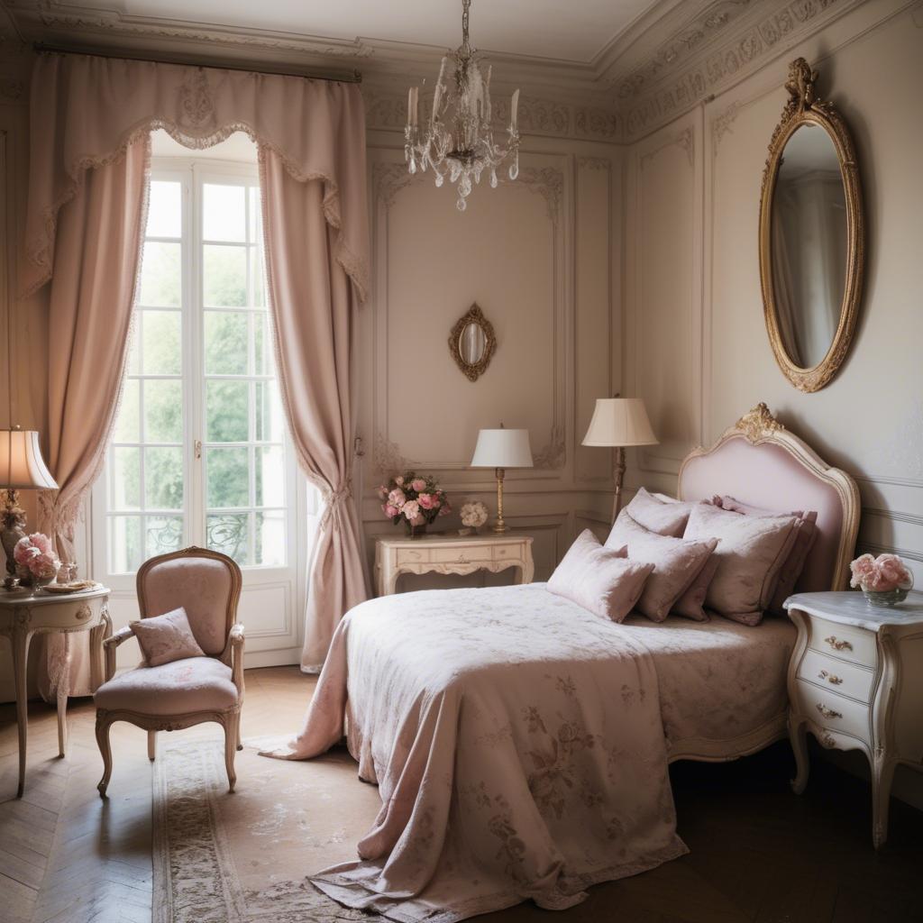 A stunning image of french elegance in warm boudoir settings.
