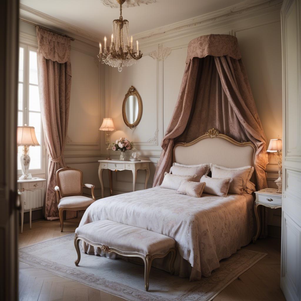 A stunning image of french elegance in warm boudoir settings.