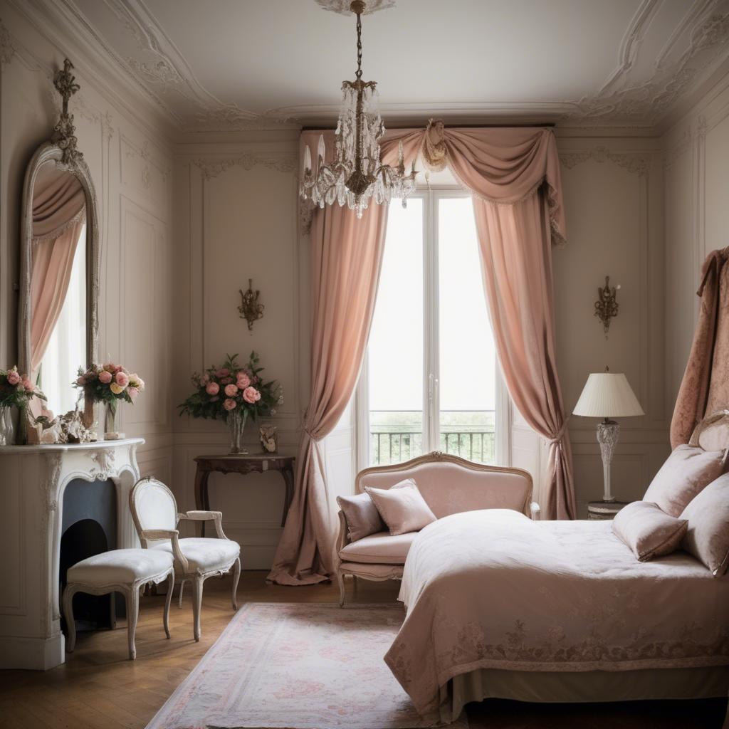 A stunning image of french elegance in warm boudoir settings.