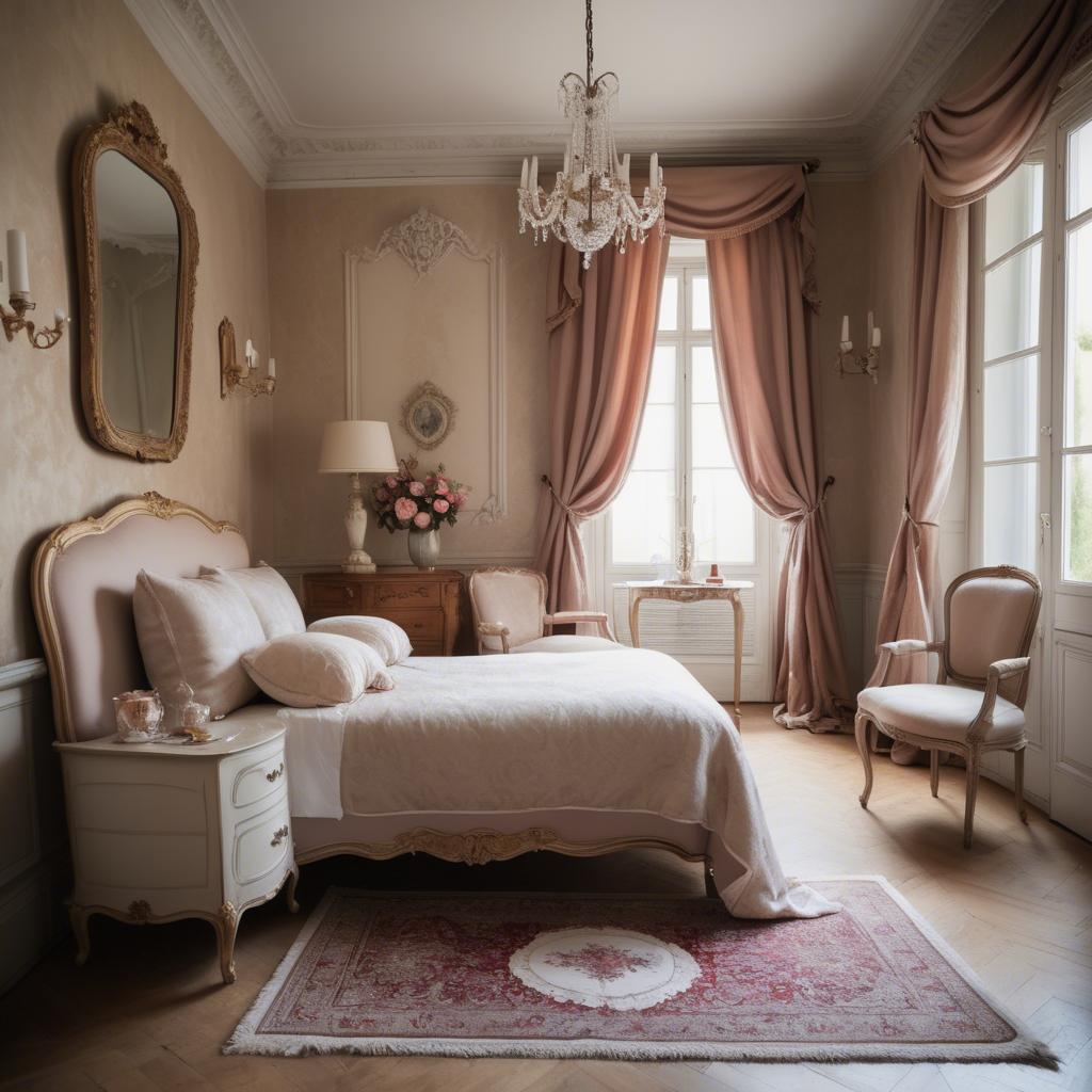 A stunning image of french elegance in warm boudoir settings.