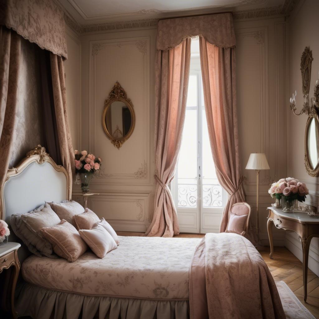 A stunning image of french elegance in warm boudoir settings.