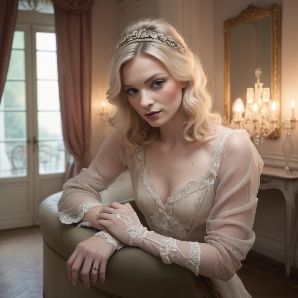 A stunning image of french glamour with vintage romantic lighting.