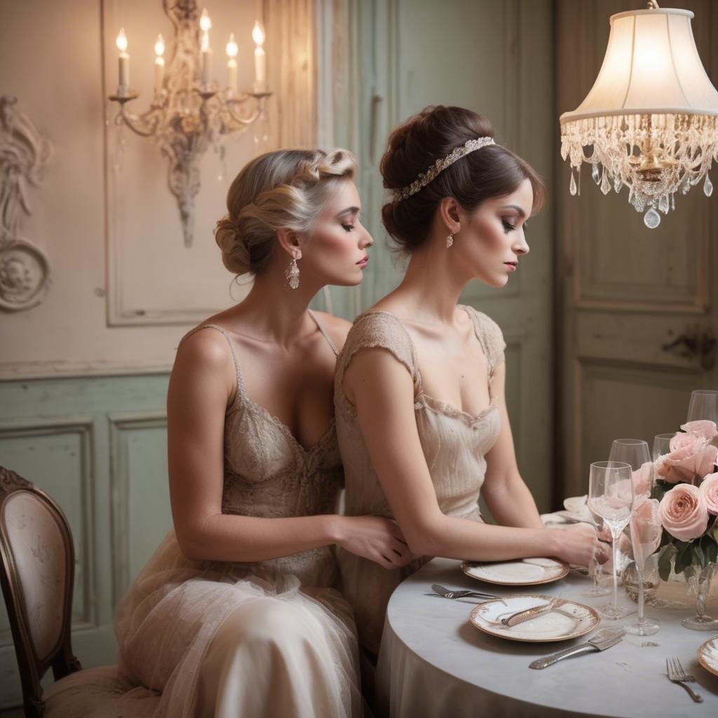 A stunning image of french glamour with vintage romantic lighting.