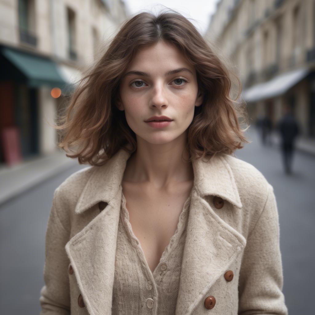 A stunning image of french woman in soft textures.