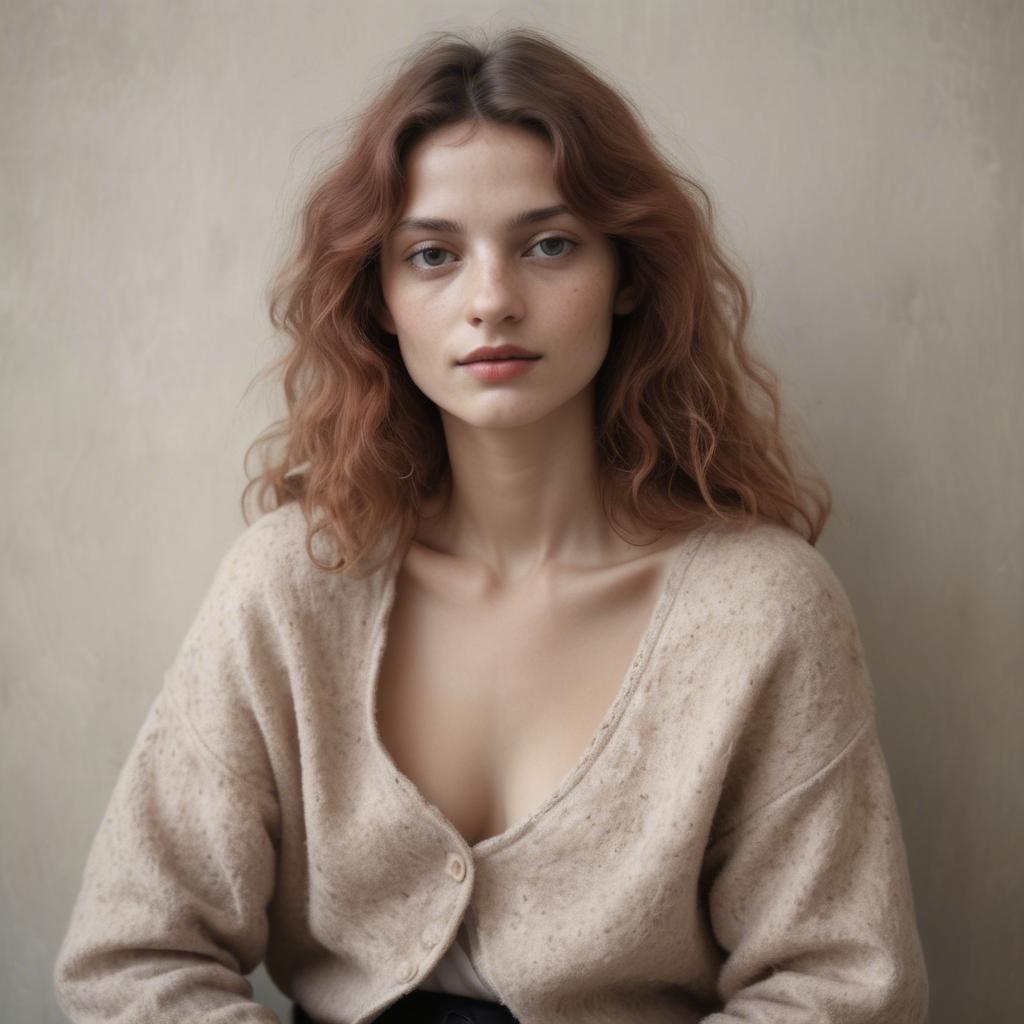 A stunning image of french woman in soft textures.