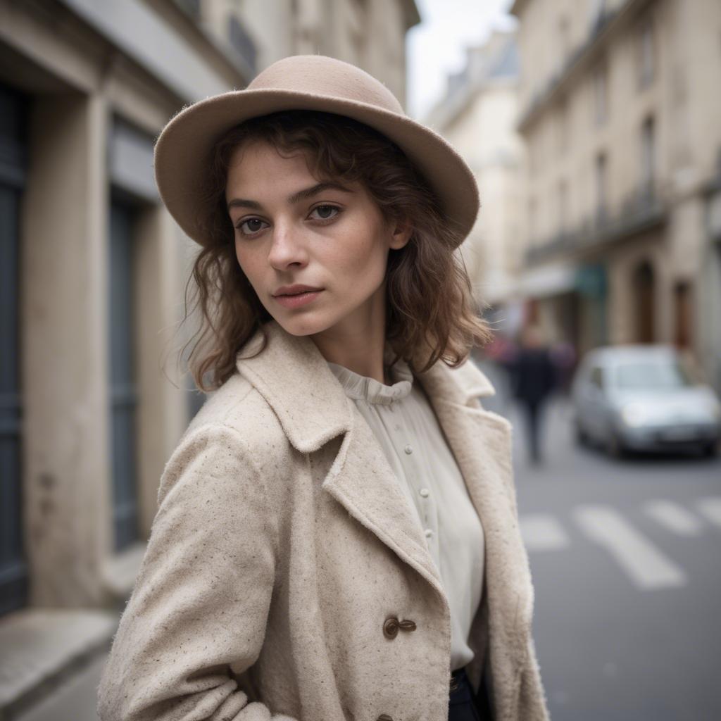 A stunning image of french woman in soft textures.