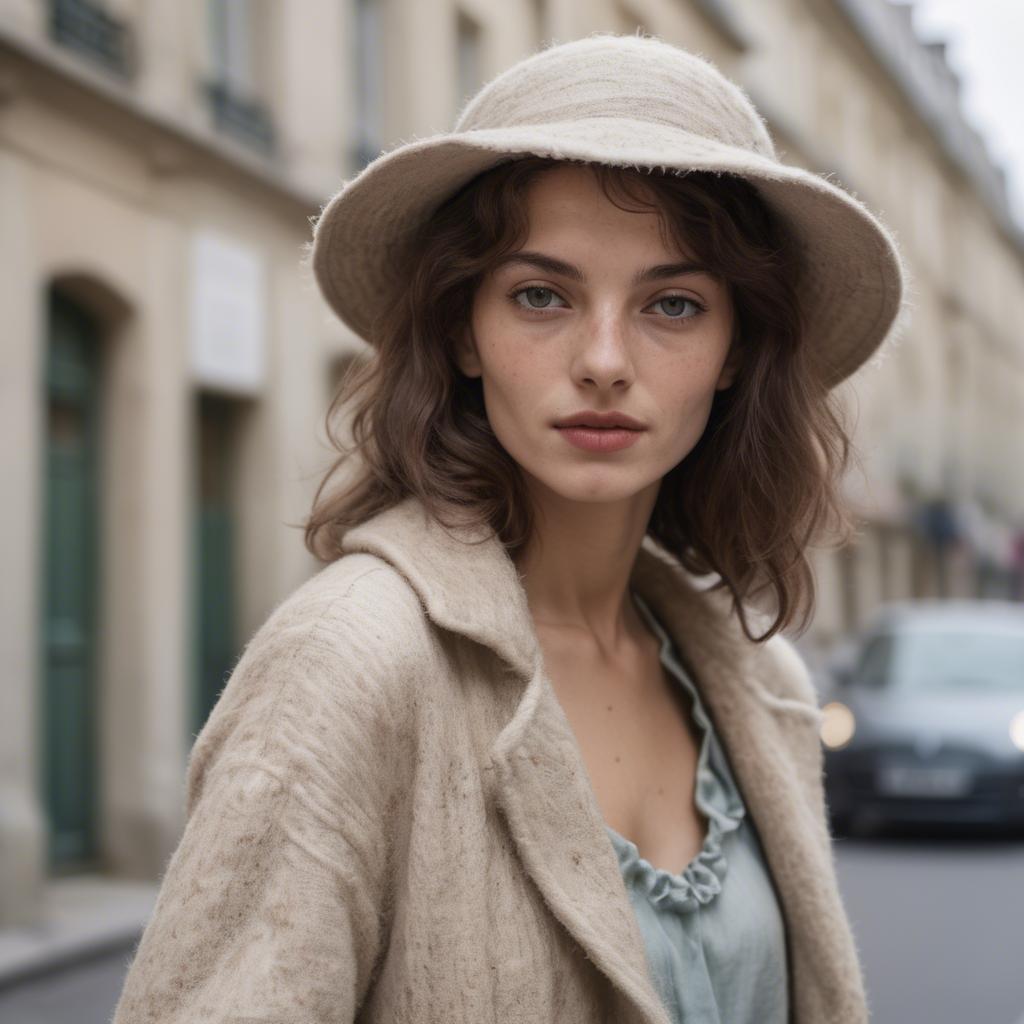 A stunning image of french woman in soft textures.
