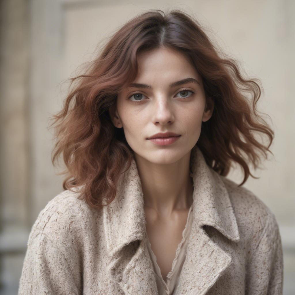 A stunning image of french woman in soft textures.