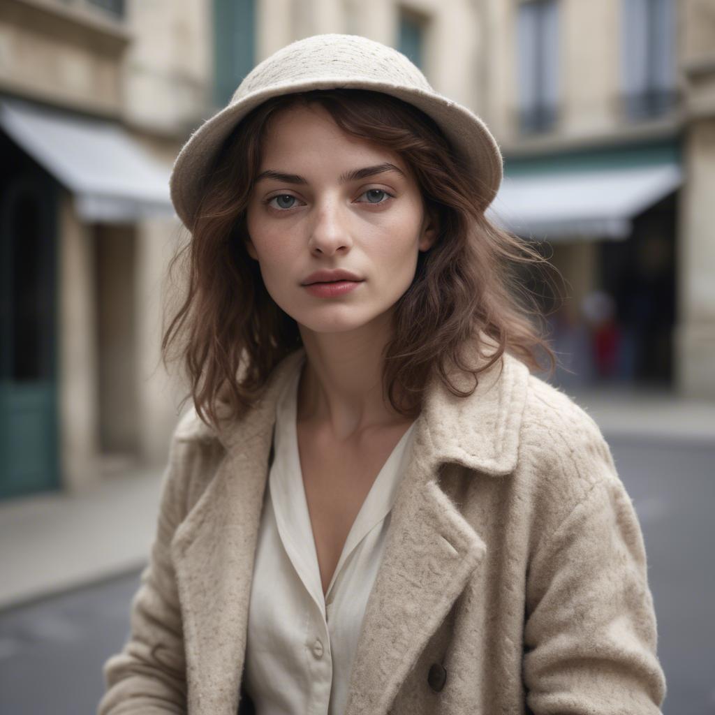 A stunning image of french woman in soft textures.