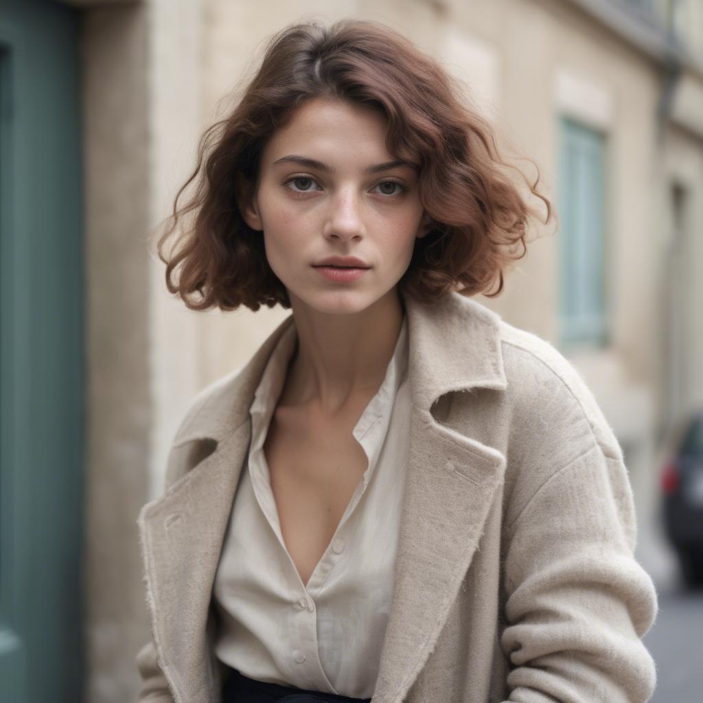 A stunning image of french woman in soft textures.