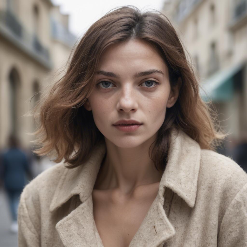 A stunning image of french woman in soft textures.