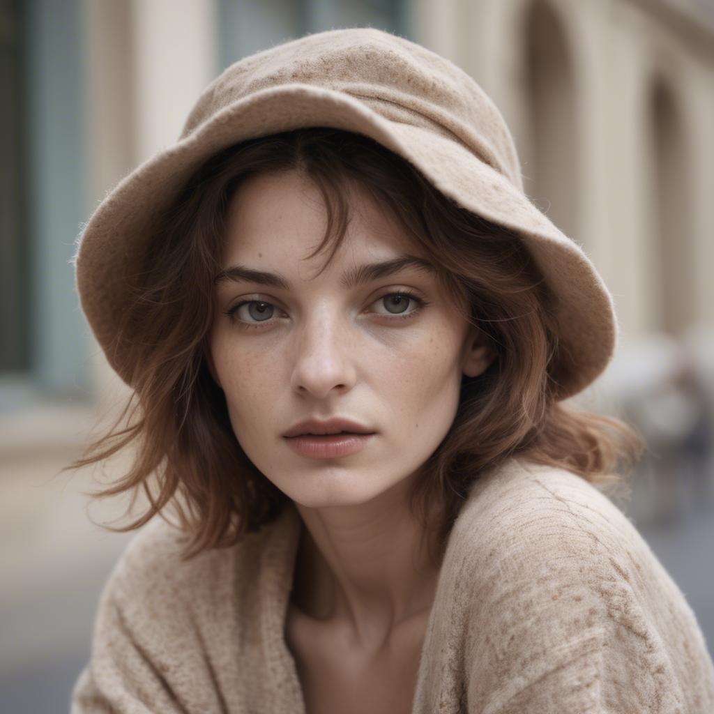 A stunning image of french woman in soft textures.