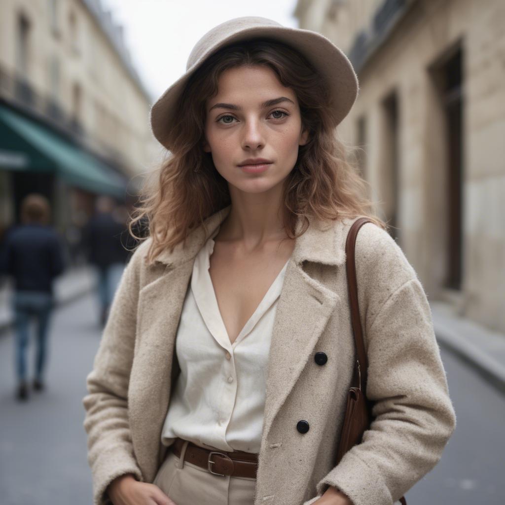 A stunning image of french woman in soft textures.