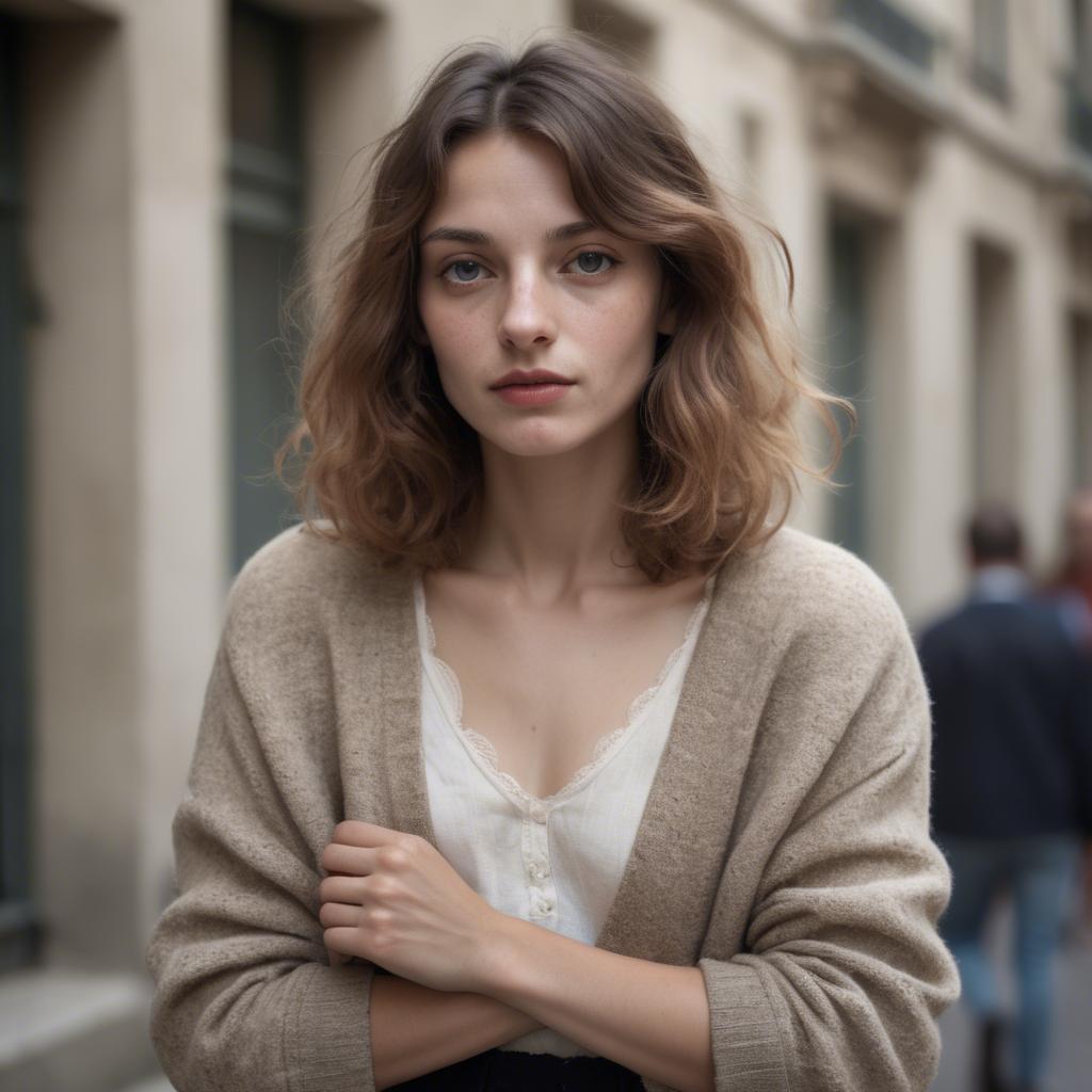 A stunning image of french woman in soft textures.