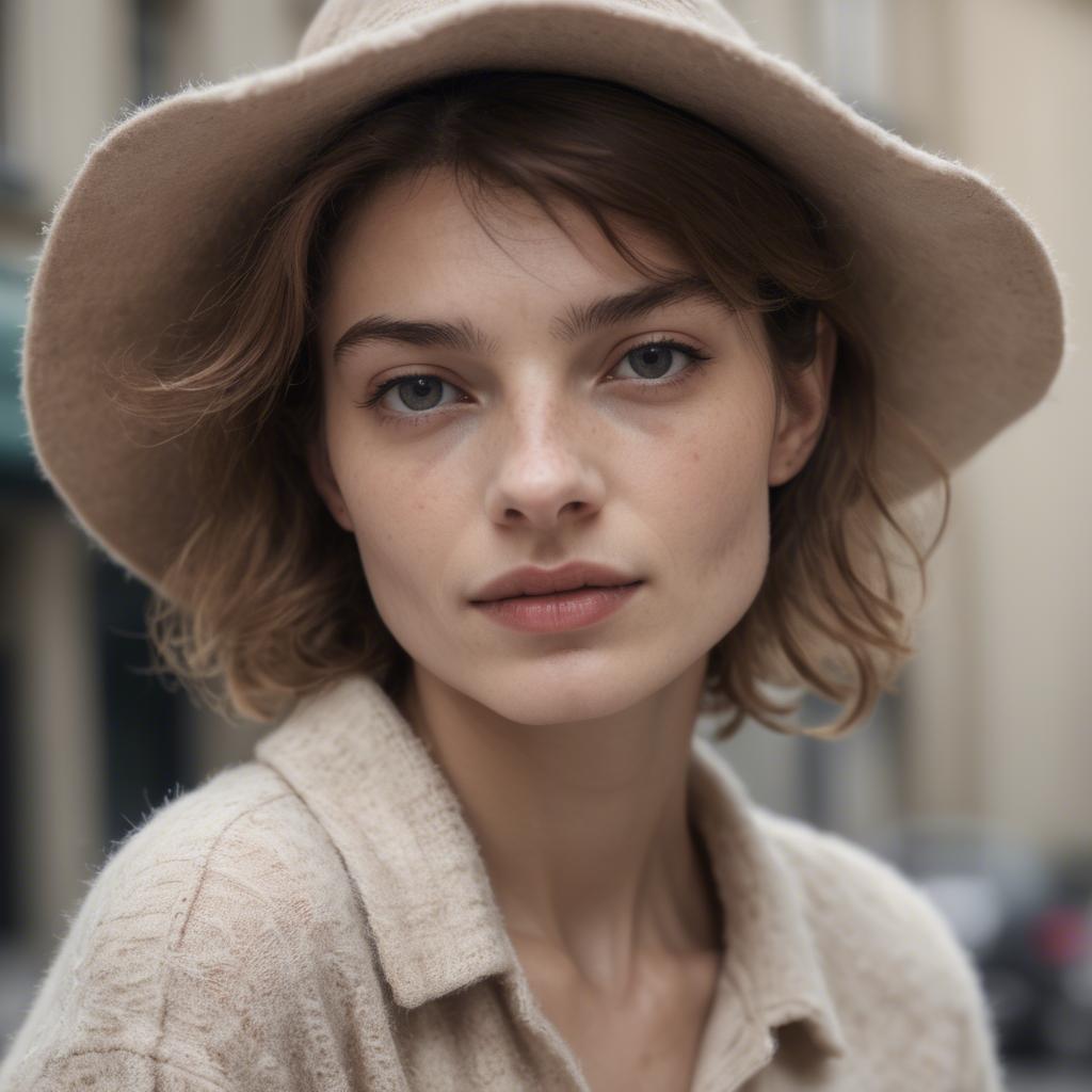 A stunning image of french woman in soft textures.