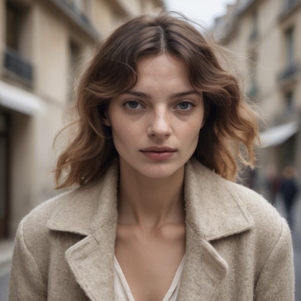 A stunning image of french woman in soft textures.