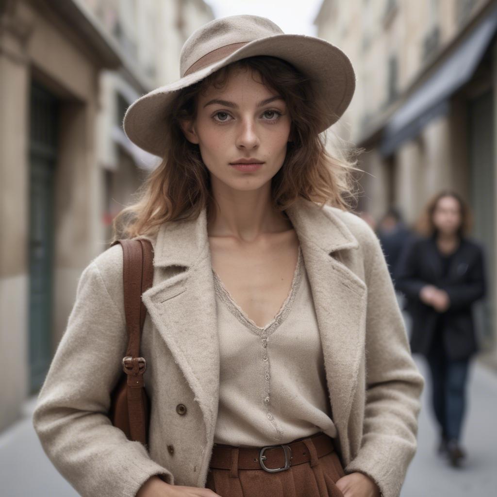 A stunning image of french woman in soft textures.