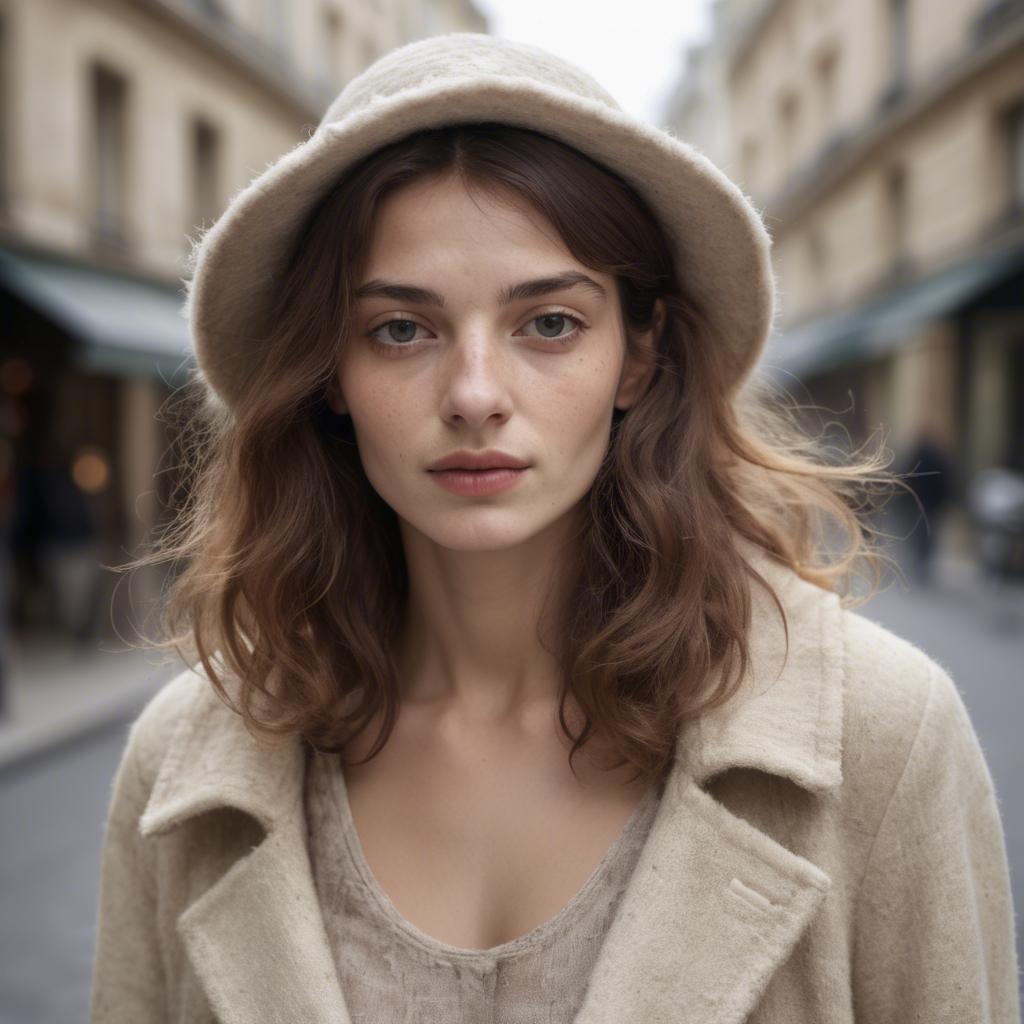 A stunning image of french woman in soft textures.