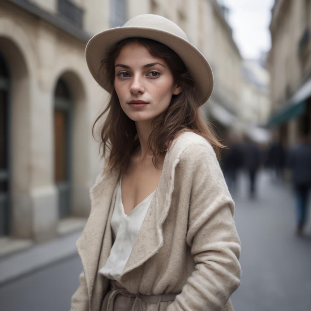 A stunning image of french woman in soft textures.