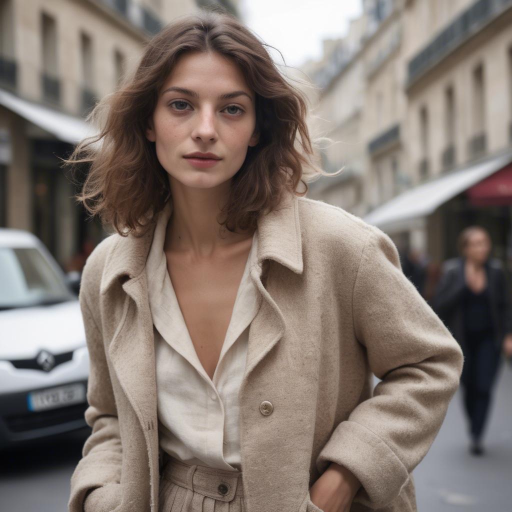 A stunning image of french woman in soft textures.