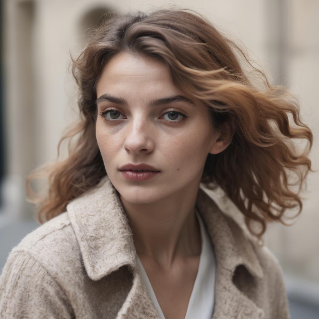 A stunning image of french woman in soft textures.