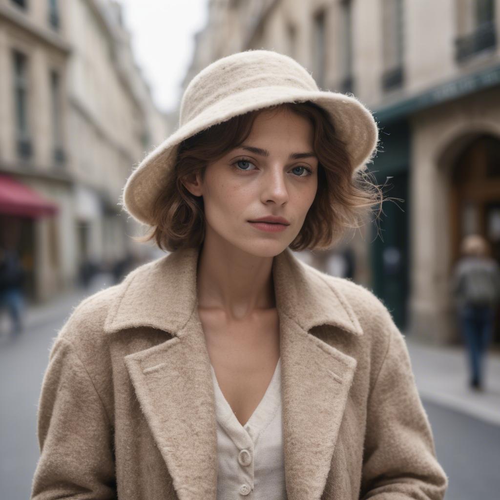 A stunning image of french woman in soft textures.