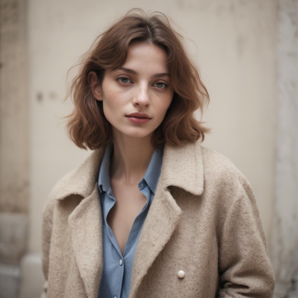 A stunning image of french woman in soft textures.