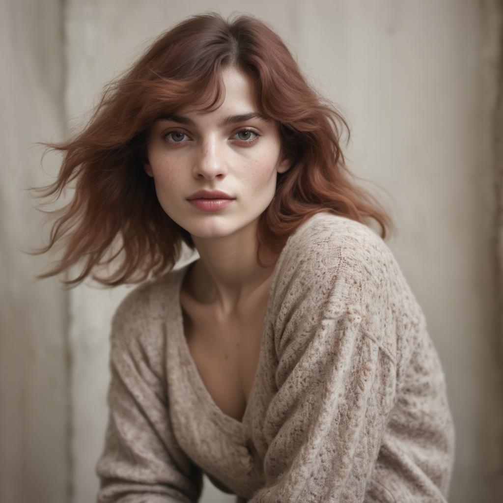 A stunning image of french woman in soft textures.