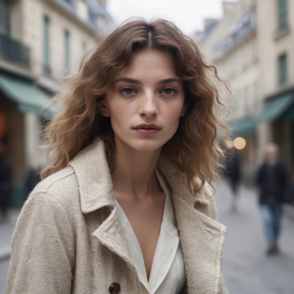 A stunning image of french woman in soft textures.