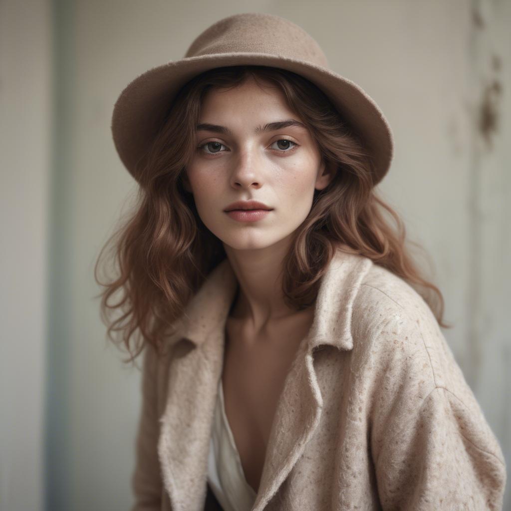 A stunning image of french woman in soft textures.