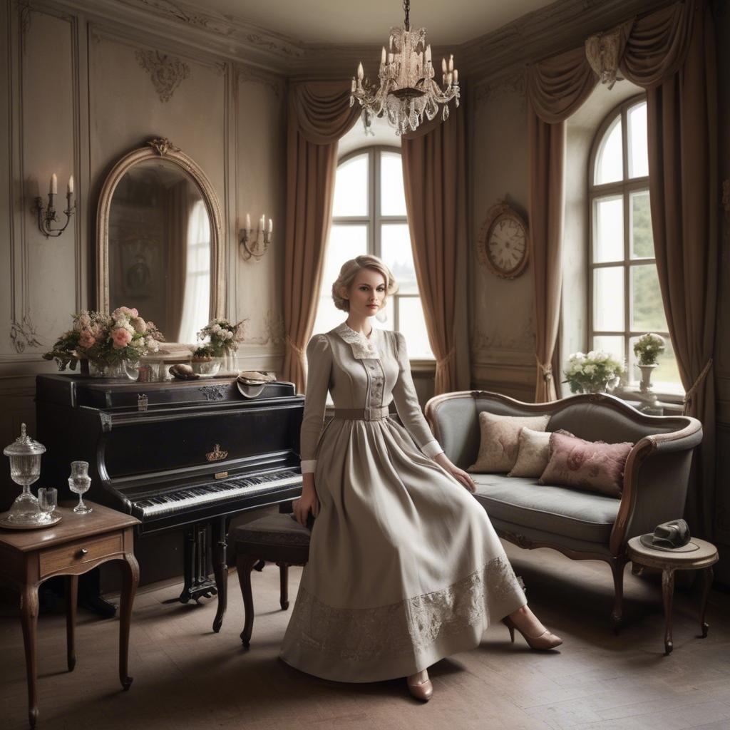 A stunning image of german elegance in vintage settings.