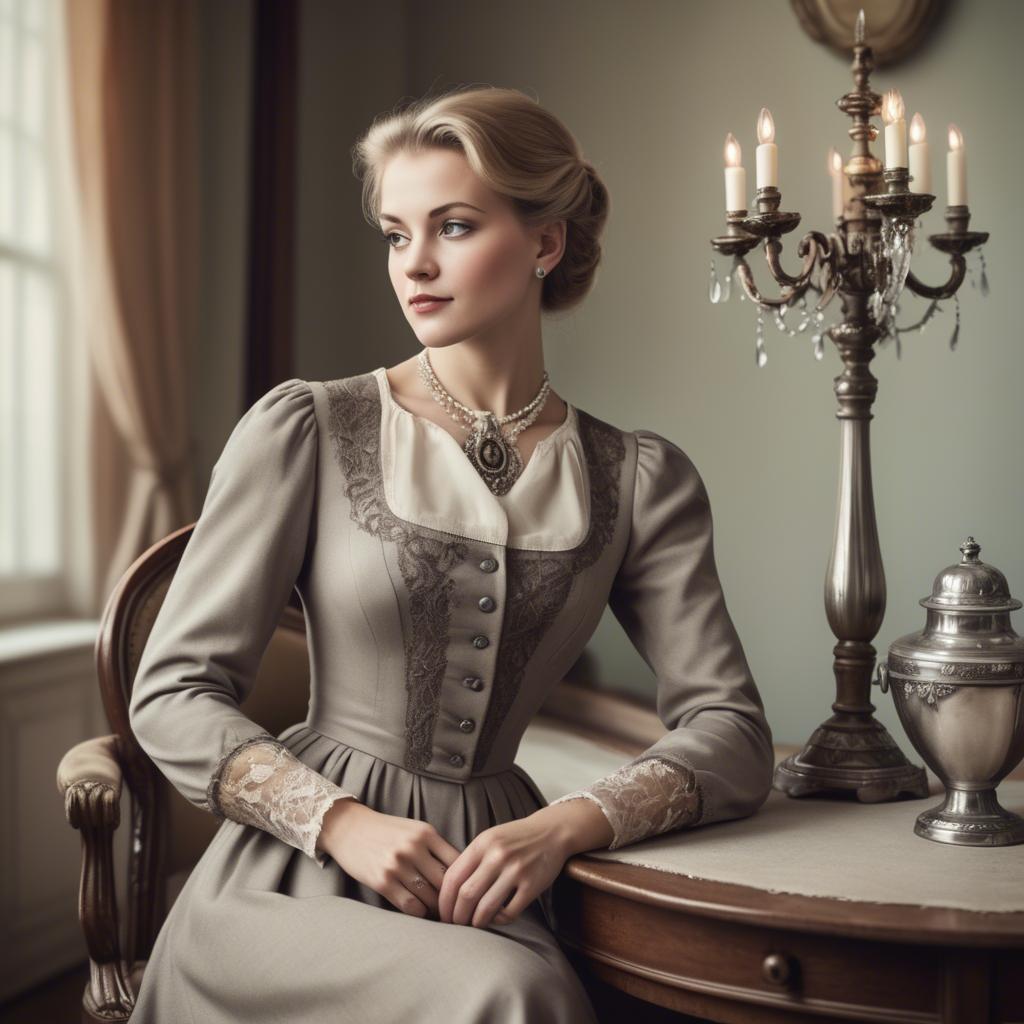 A stunning image of german elegance in vintage settings.