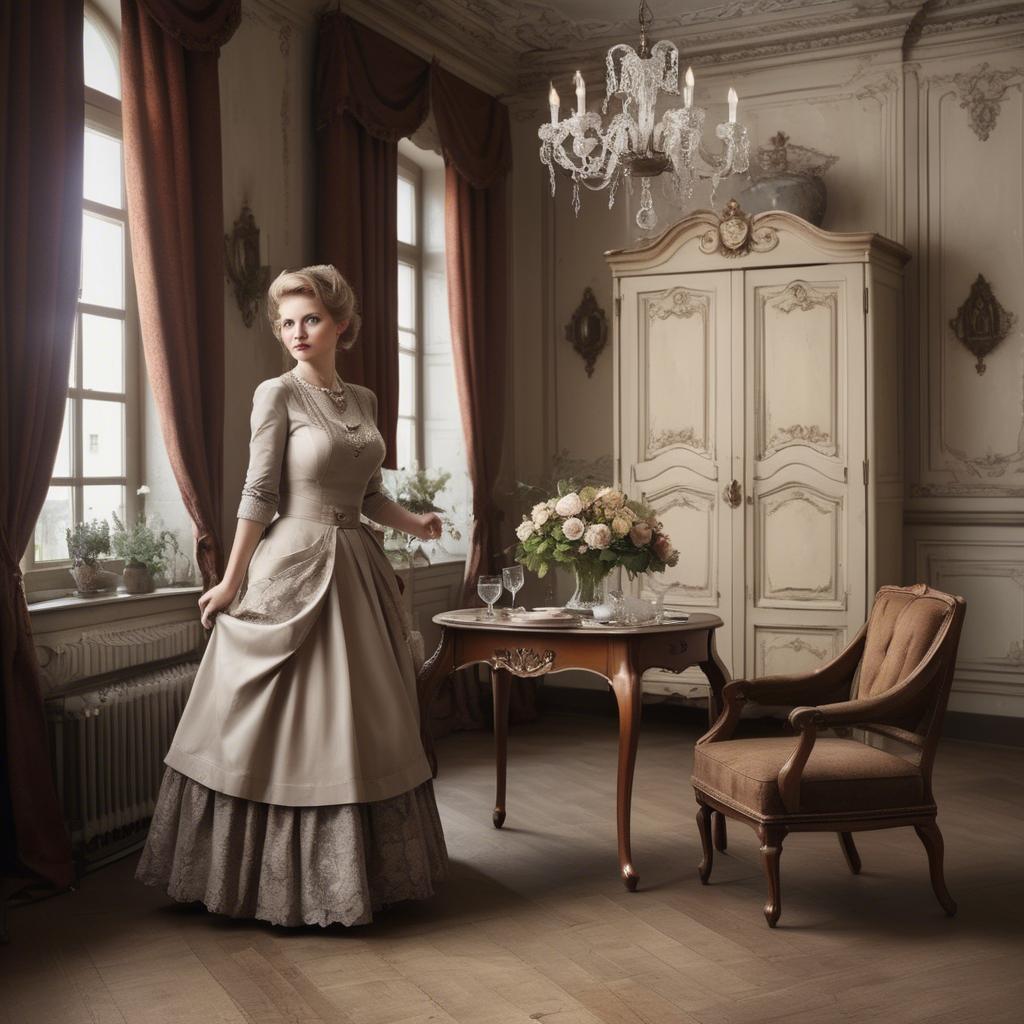 A stunning image of german elegance in vintage settings.