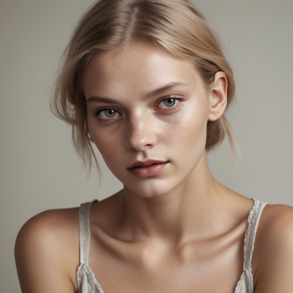 A stunning image of german model in soft textures.