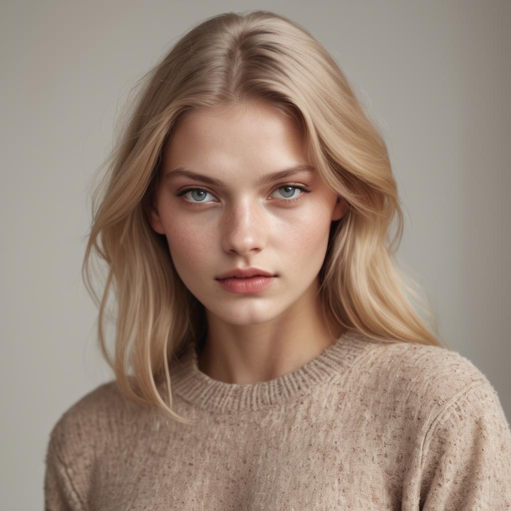 A stunning image of german model in soft textures.