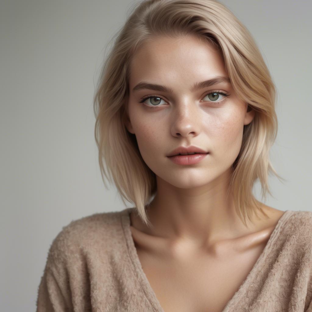 A stunning image of german model in soft textures.