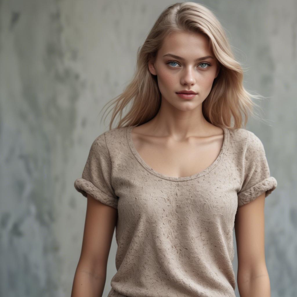 A stunning image of german model in soft textures.