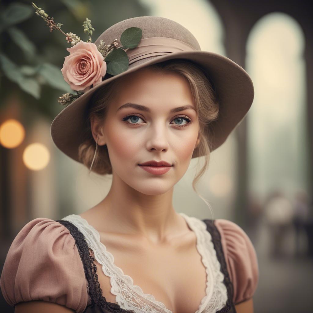 A stunning image of german woman in romantic tones.
